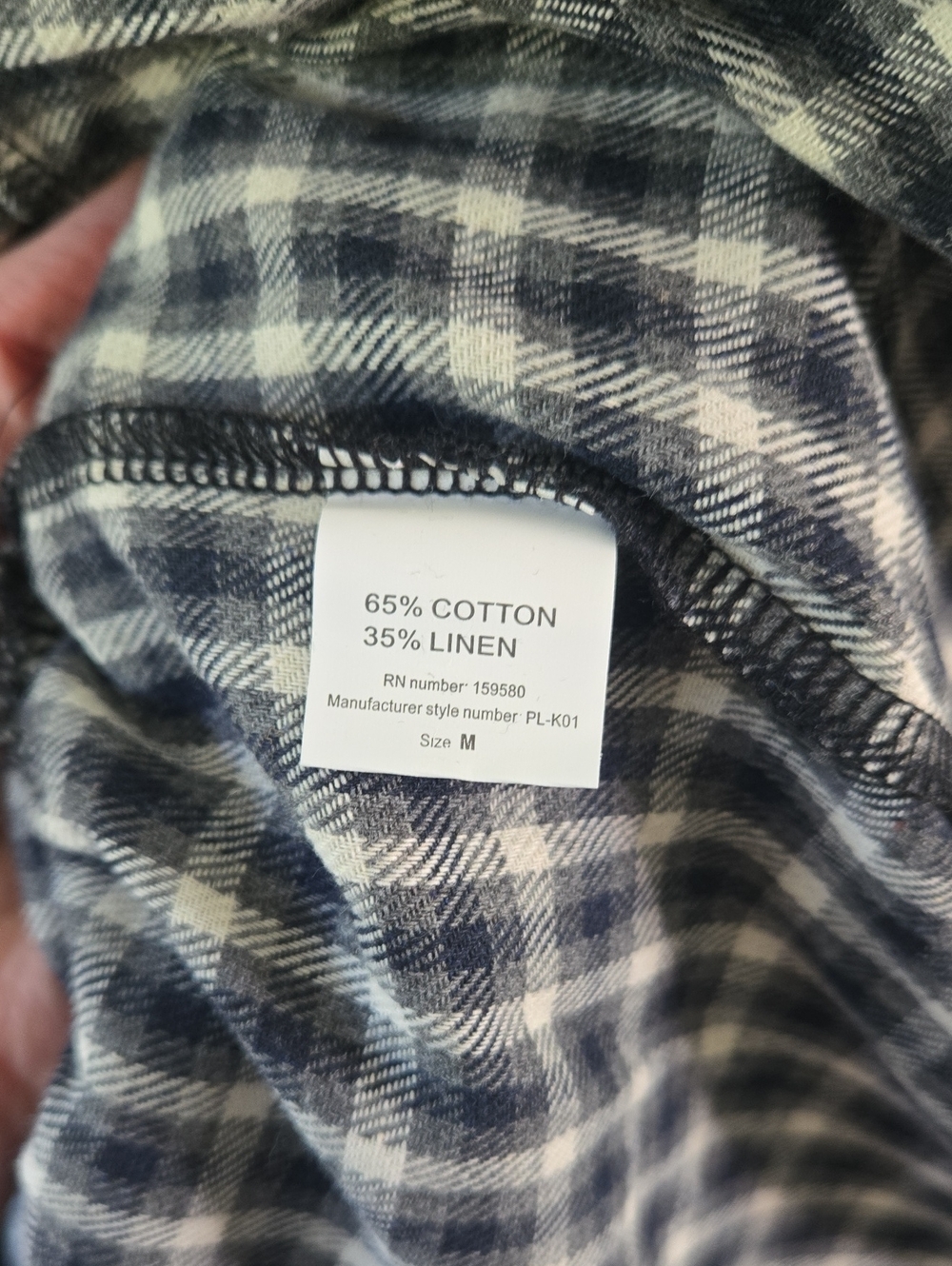 Pink Lily Plaid Dress Blue & White Medium - Picture 3 of 6